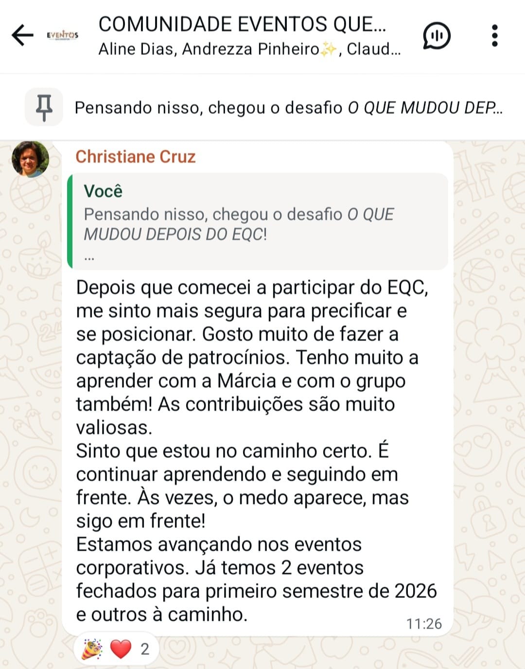 Depoimento Christiane Cruz